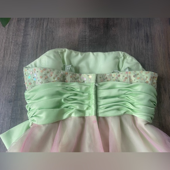 Mori Lee by Madeline Gardner Strapless Sequin Tulle Mini Formal Dress - Picture 3 of 8